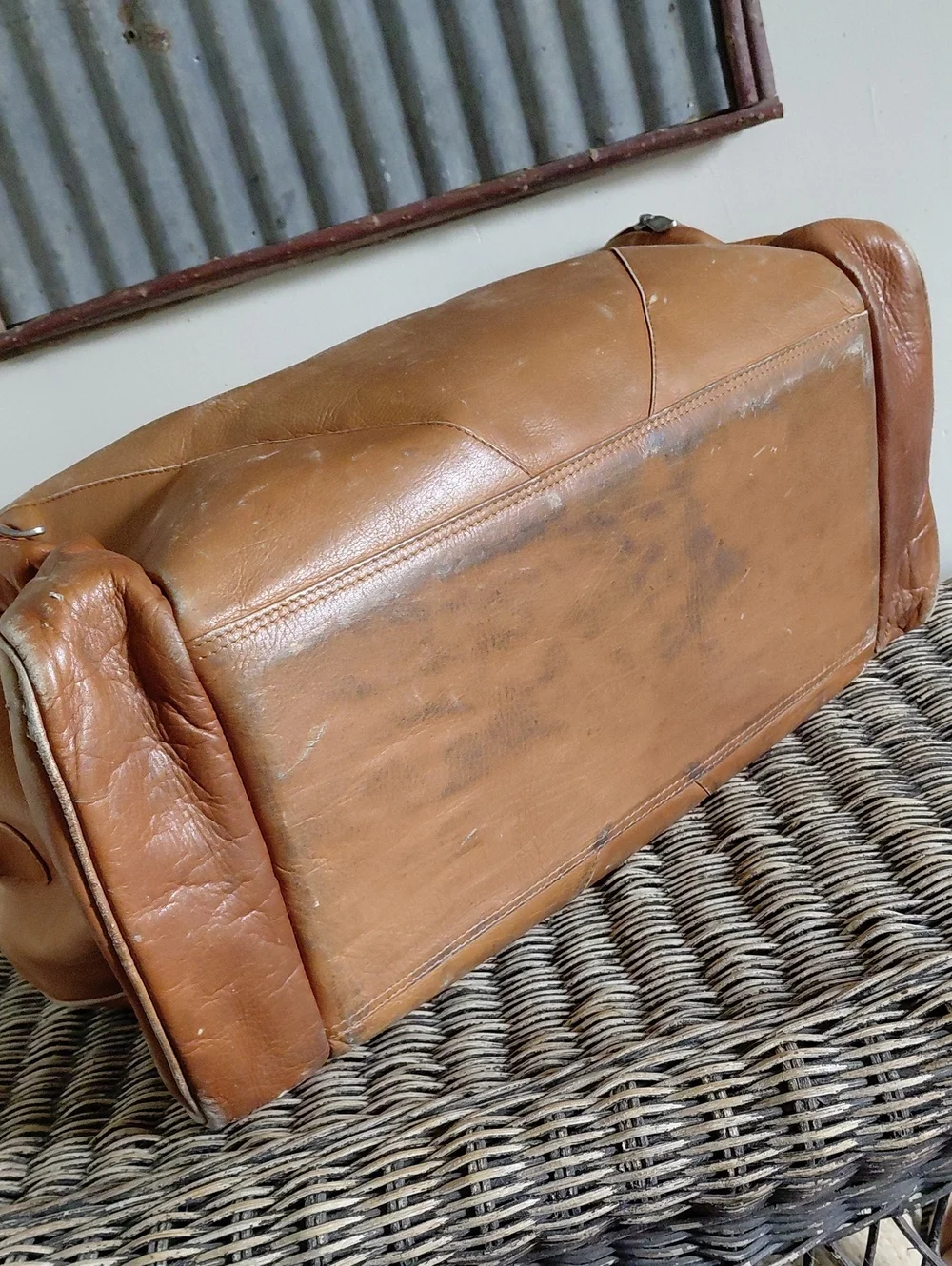 Vintage Leather Travel Weekender Duffel Bag *Final Price*